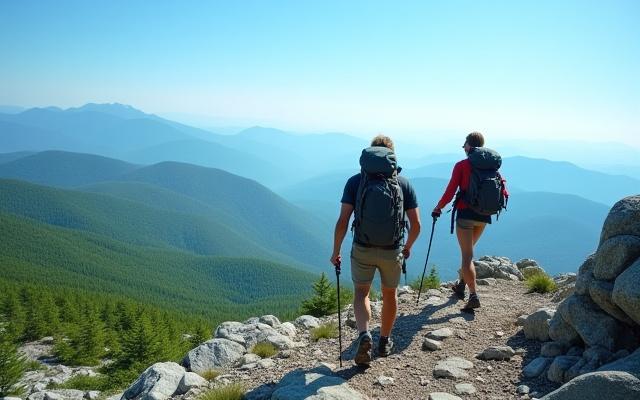 Hikers on the Presidential Range Traverse in the White Mountains