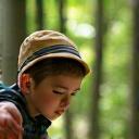 Family hiking in New Hampshire forests with a guide