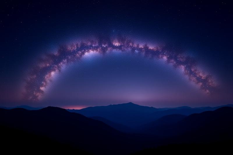 A stunning photograph of the Milky Way galaxy over a mountain range